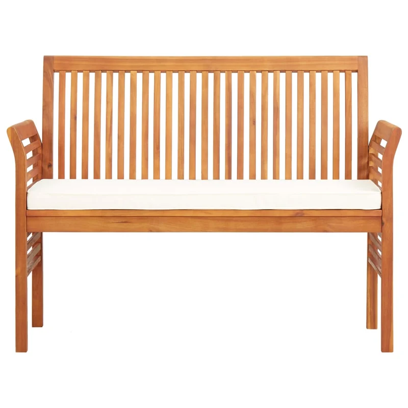 Banc de jardin meuble de patio d'extérieur terrasse 2 places avec coussin 120cm bois d'acacia massif 02_0011285