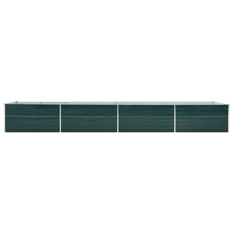Jardinière lit surélevé plantes fleurs jardin acier galvanisé 600 x 80 x 45 cm vert 02_0001133