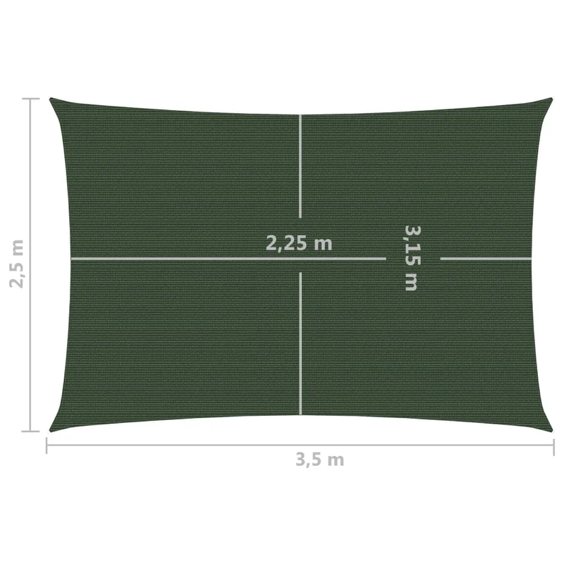 Voile d'ombrage 160 g/m² vert foncé 2,5 x 3,5 m PEHD 02_0009408