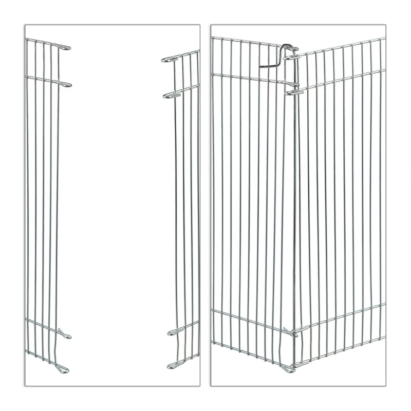 Enclos extérieur pour petits rongeurs et tortues 27 x 100 x 100 cm sécurisé et pliable en métal argenté 13_0004752