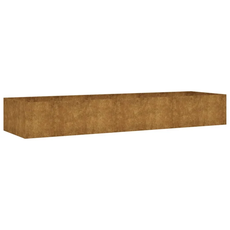Jardinière bac lit surélevé plantes fleurs terrasse jardin de jardin 280 x 80 x 40 cm acier corten marron 02_0039421
