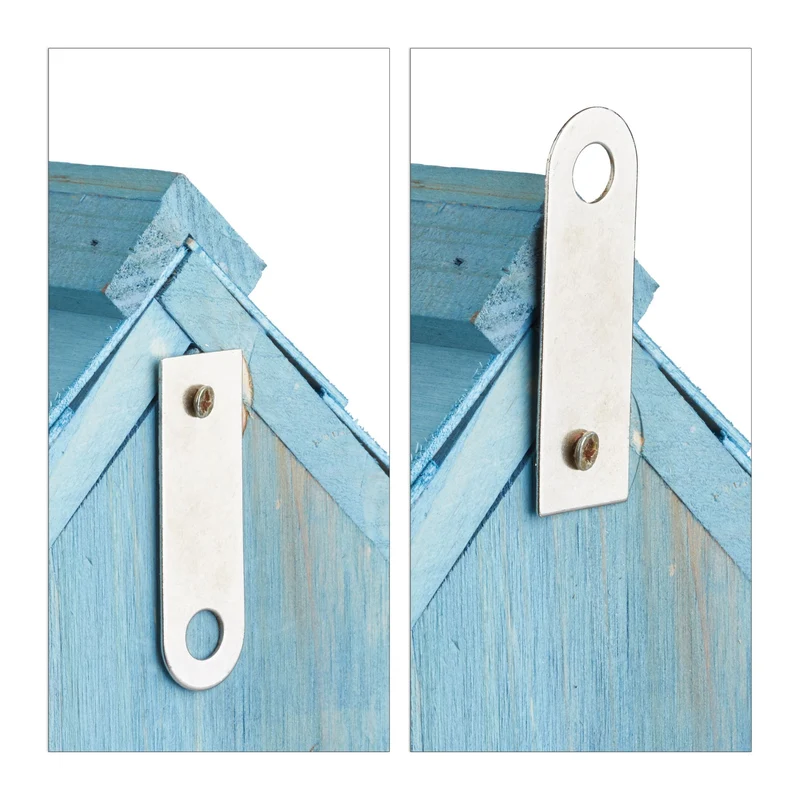 Nichoir à oiseaux en bois abri jardin 24,5 x 17 x 12 cm protection pluie romantique en bois naturel 13_0005909
