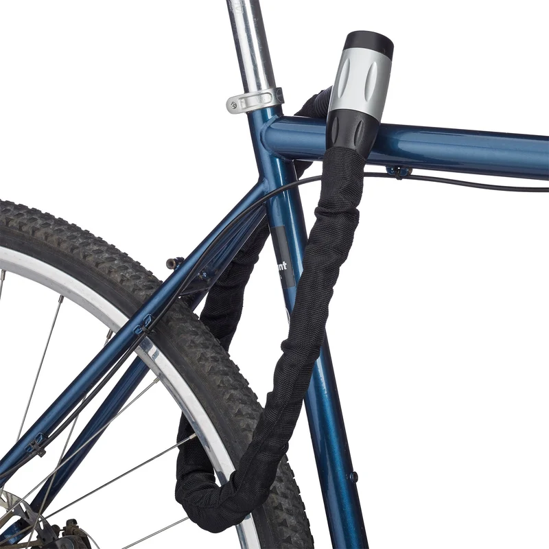 Antivol chaîne vélo sécurisé 100 cm protection contre le vol design ergonomique en textile noir 13_0004016