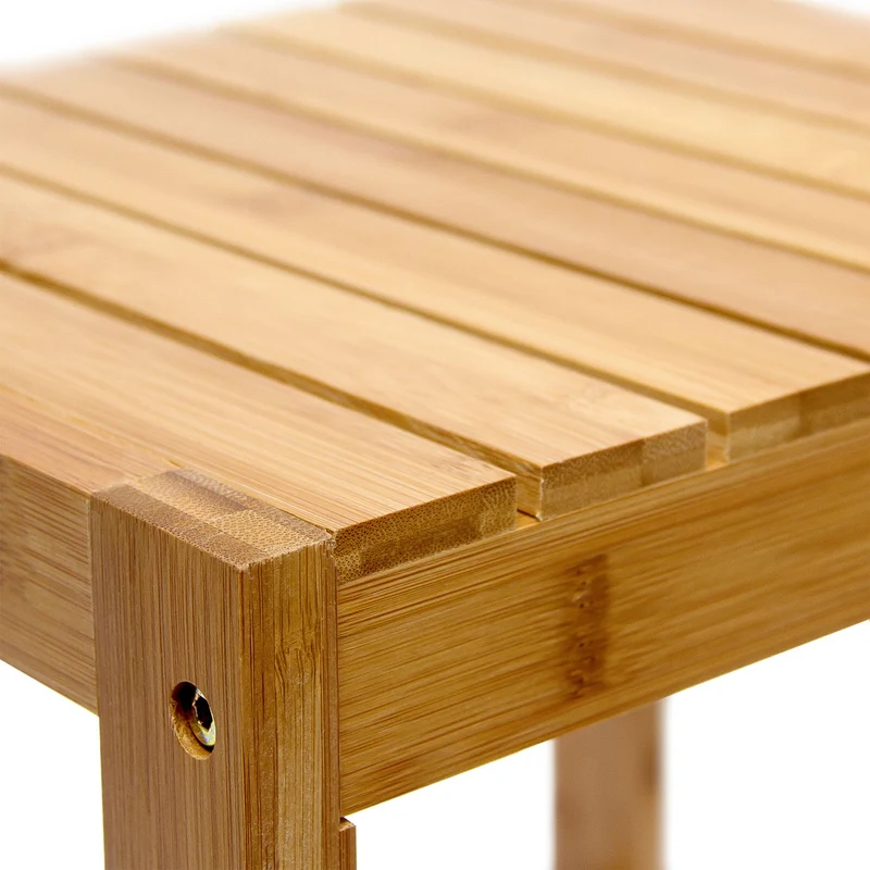 Tabouret de bar pratique et robuste 40 x 40 x 45 cm en bambou naturel 13_0003199