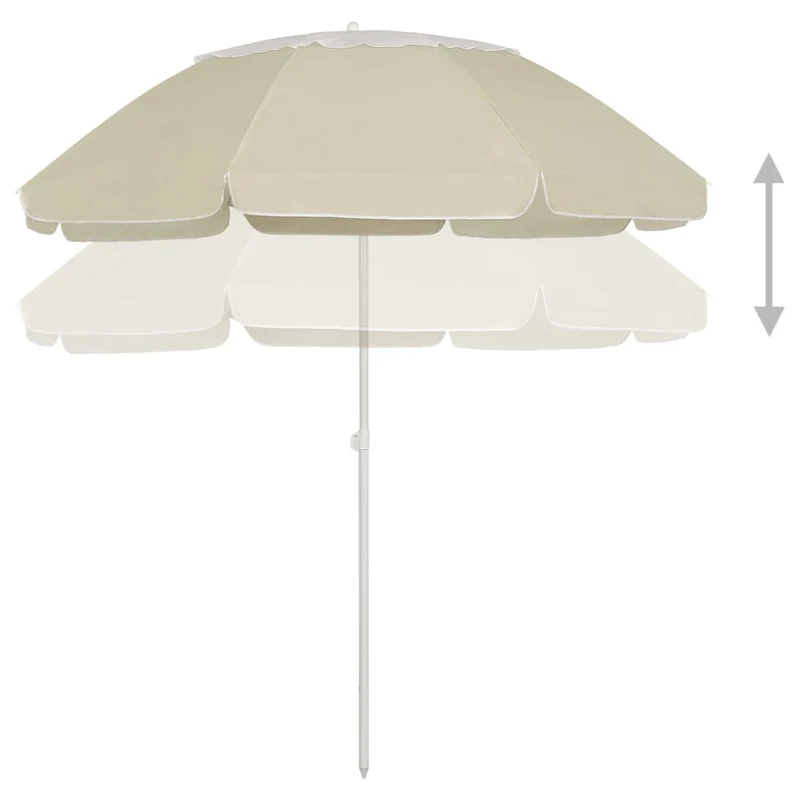 Parasol de plage jaune sable 300 cm 02_0008398