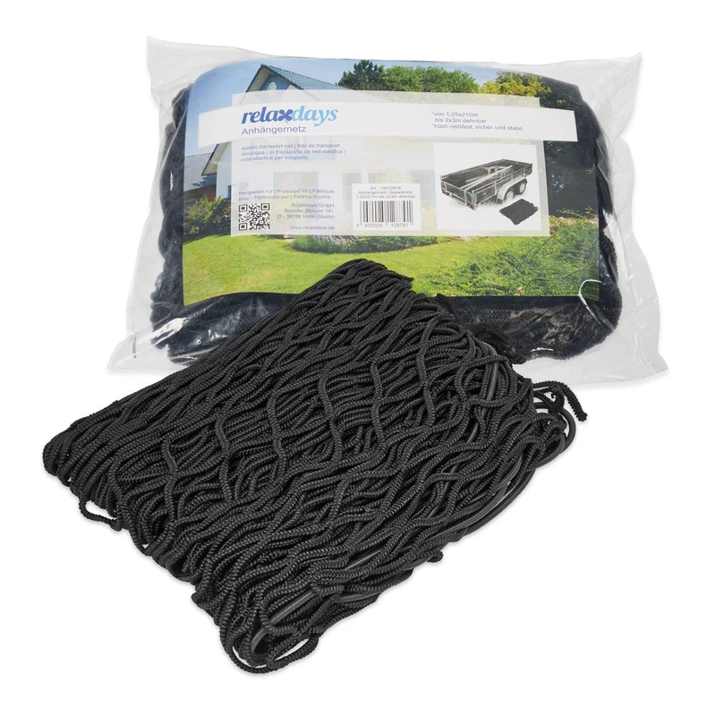 Filet de remorque extensible sécurité chargement 3 x 2 m en plastique noir 13_0003054