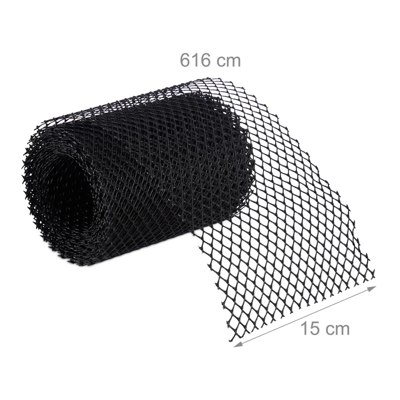 Grillage de gouttière 6 m protection anti-feuilles mortes fixation rapide style moderne en PP noir 13_0003991