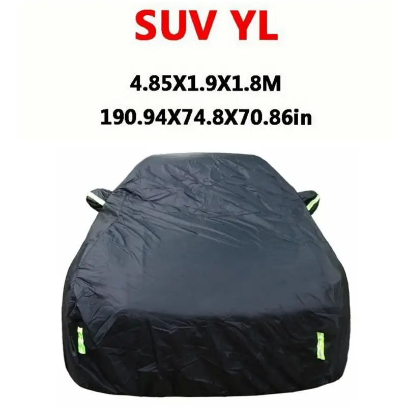 Bâche de Protection Voiture Universelle SUV Berline Noire Anti-UV