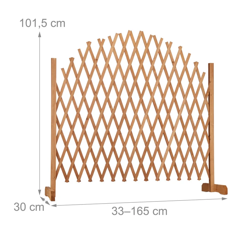 Treillis extensible pour plantes grimpantes jardin ajustable 200 x 150 cm en bois naturel 13_0003873