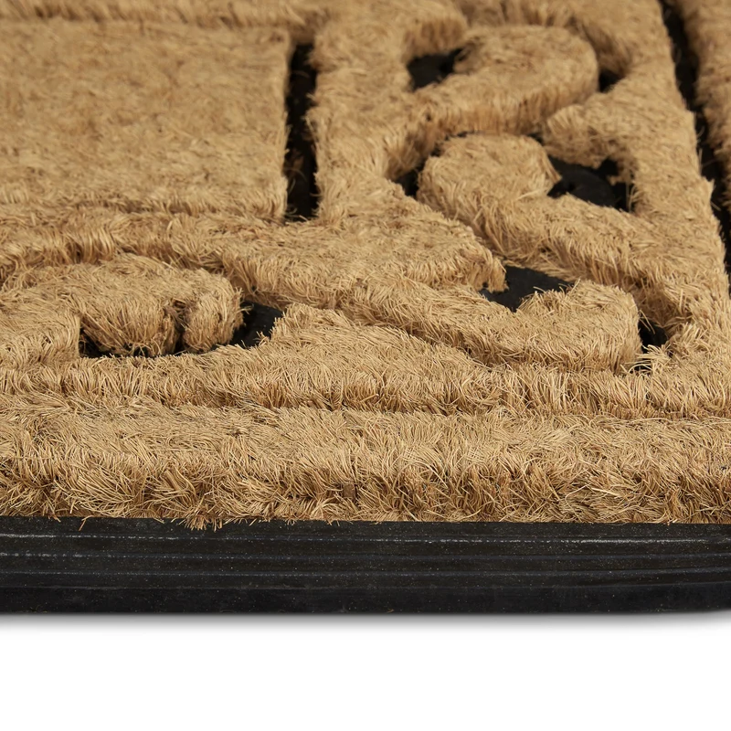 Paillasson antidérapant robuste intérieur extérieur 75 x 45 cm style déco naturel en fibres de coco marron 13_0003300