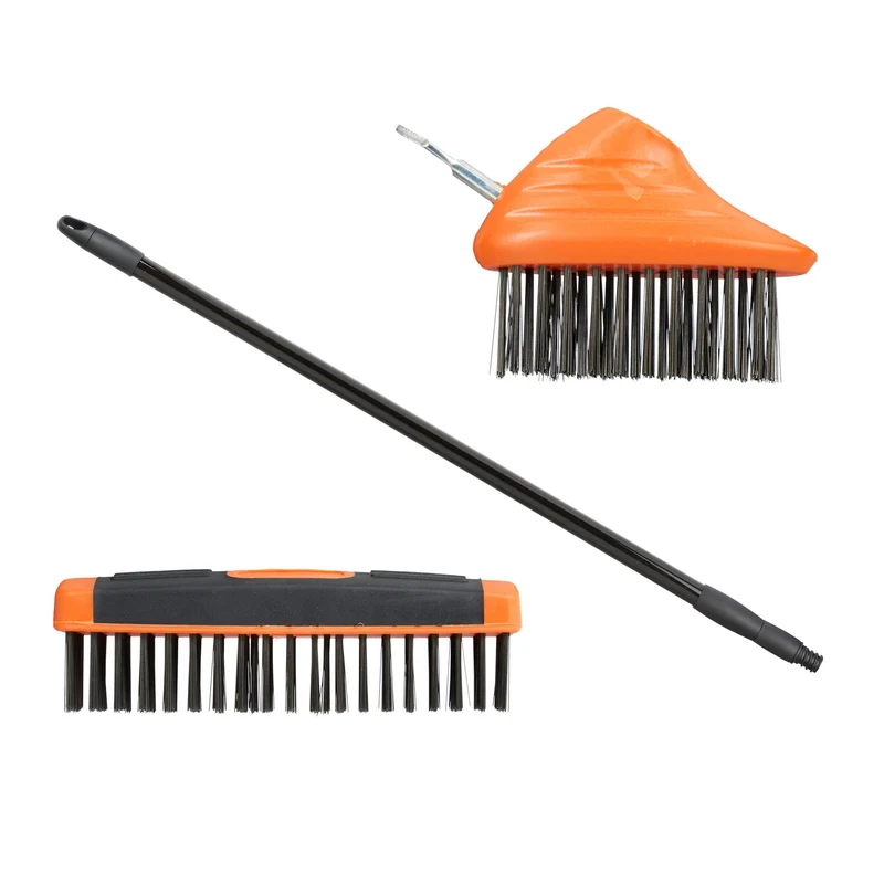 Lot de 2 brosses à joints jardinage 60 x 10 x 5 cm nettoyage efficace angles surfaces en acier noir 13_0004941