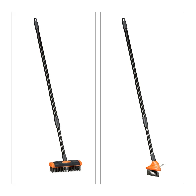 Lot de 2 brosses à joints jardinage 60 x 10 x 5 cm nettoyage efficace angles surfaces en acier noir 13_0004941