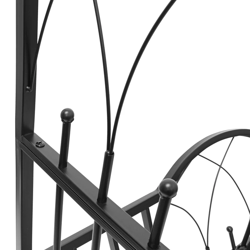 Arche à rosiers banc décoratif jardin 200 x 120 x 40 cm ambiance romantique en fer époxy noir 13_0003268