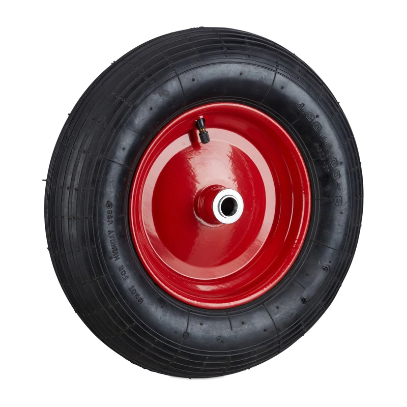 Roue de brouette gonflable 39 x 9 cm capacité 200 kg confort de transport surface profilée en caoutchouc noir 13_0003864