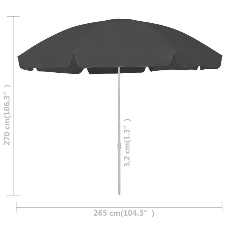 Parasol de plage 300 cm anthracite 02_0008377