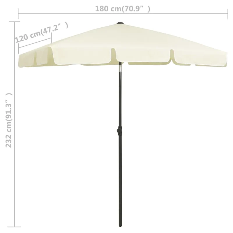 Parasol de plage jaune 180 x 120 cm sable 02_0008395
