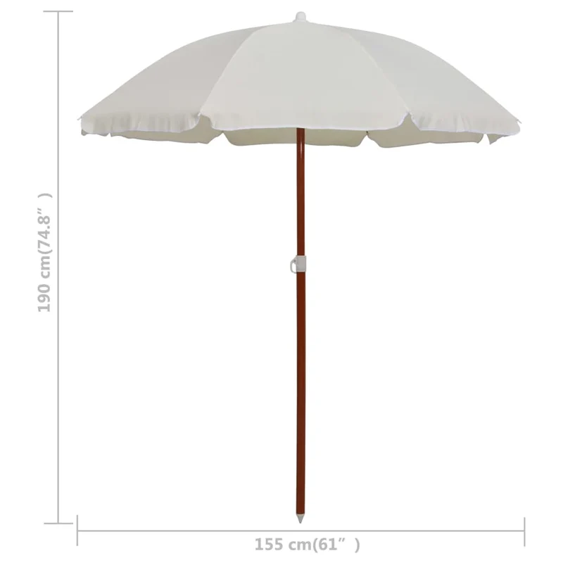 Parasol avec mât en acier 180 cm sable 02_0008098