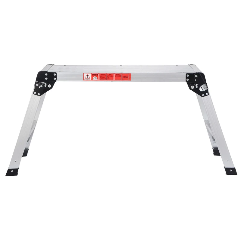 Escabeau portable pliable 110,5 x 40,5 cm capacité de 150 kg sécurité maximale en aluminium argent 20_0021041