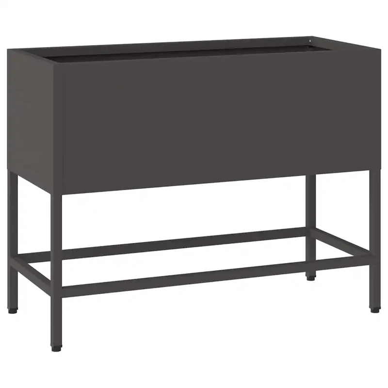 Bac de jardin surélevé moderne 60 x 26 x 45 cm ambiance tendance en acier noir 02_0052095