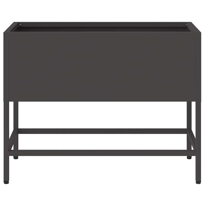 Bac de jardin surélevé moderne 60 x 26 x 45 cm ambiance tendance en acier noir 02_0052095