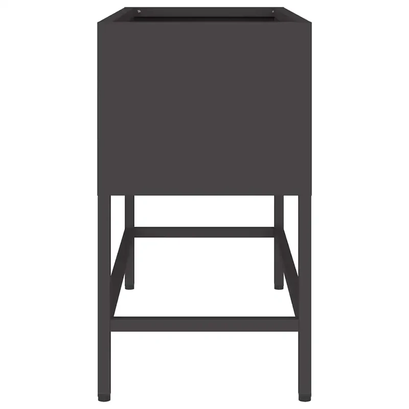 Bac de jardin surélevé moderne 60 x 26 x 45 cm ambiance tendance en acier noir 02_0052095