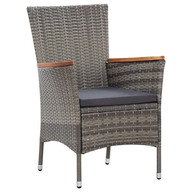 Salon de jardin meuble d'extérieur ensemble de mobilier 9 pièces avec coussins résine tressée gris 02_0018092