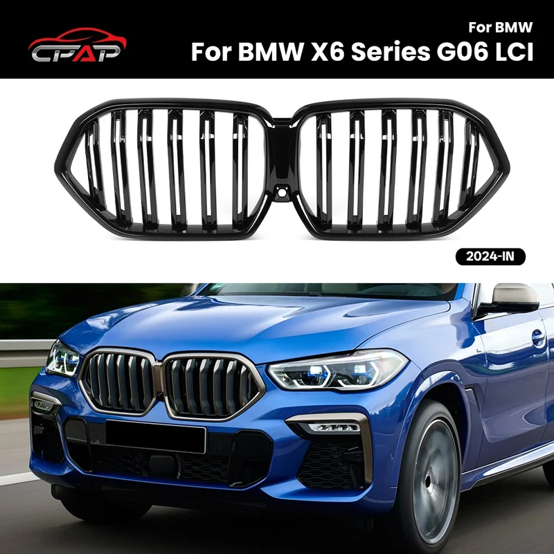 Grille de Pare-Chocs Avant BMW X6 G06 LCI 2024 Noir Brillant
