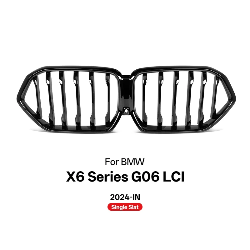 Grille de Pare-Chocs Avant BMW X6 G06 LCI 2024 Noir Brillant