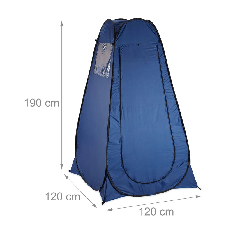 Tente de douche pop-up camping multifonctionnelle résistante intempéries 200 x 200 x 200 cm en polyester bleu 13_0003919