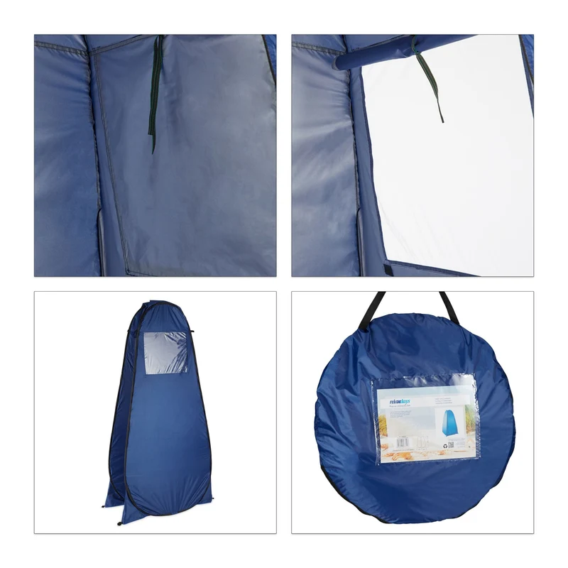 Tente de douche pop-up camping multifonctionnelle résistante intempéries 200 x 200 x 200 cm en polyester bleu 13_0003919