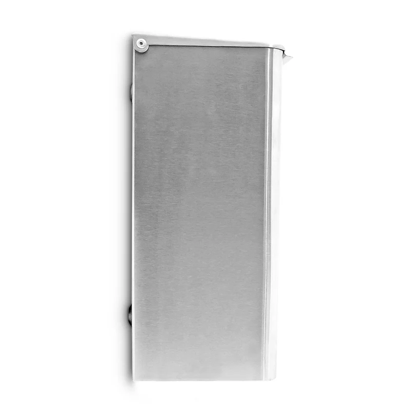 Boîte aux lettres murale moderne avec porte en verre 40 x 30 x 10 cm design élégant en inox argenté 13_0004136