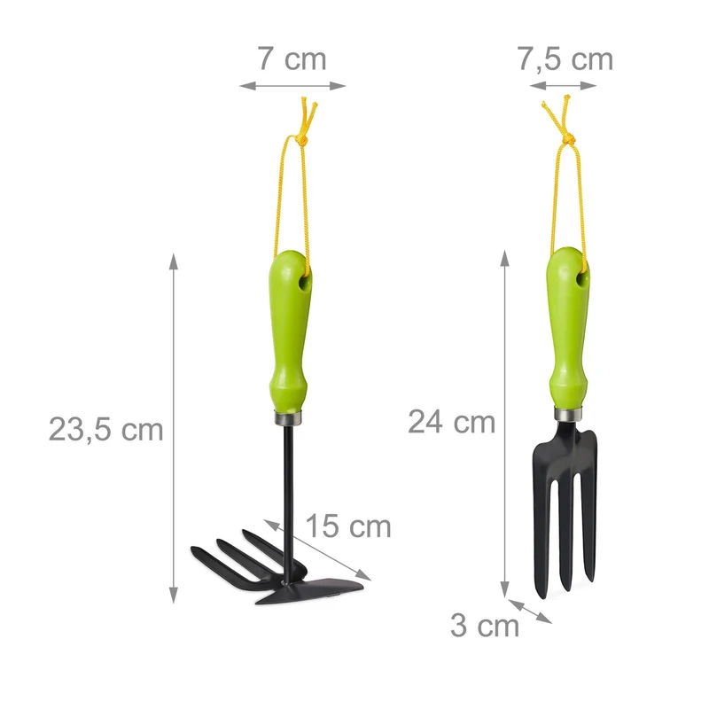 Ensemble d'outils de jardinage 4 pièces ergonomiques pour dépoter désherber 30 x 10 x 5 cm en fer gris 13_0004851
