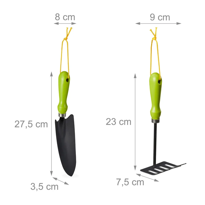 Ensemble d'outils de jardinage 4 pièces ergonomiques pour dépoter désherber 30 x 10 x 5 cm en fer gris 13_0004851