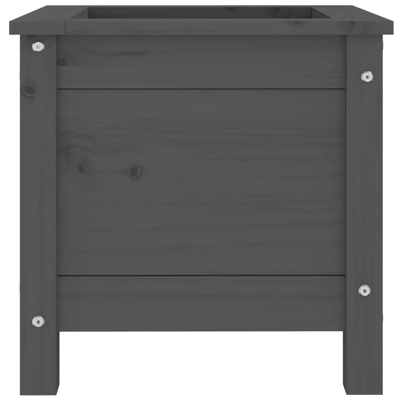 Jardinière bac lit surélevé plantes fleurs terrasse jardin 40 x 40 x 39 cm bois massif de pin gris 02_0037533