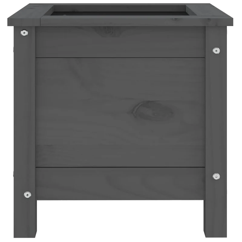 Jardinière bac lit surélevé plantes fleurs terrasse jardin 40 x 40 x 39 cm bois massif de pin gris 02_0037533