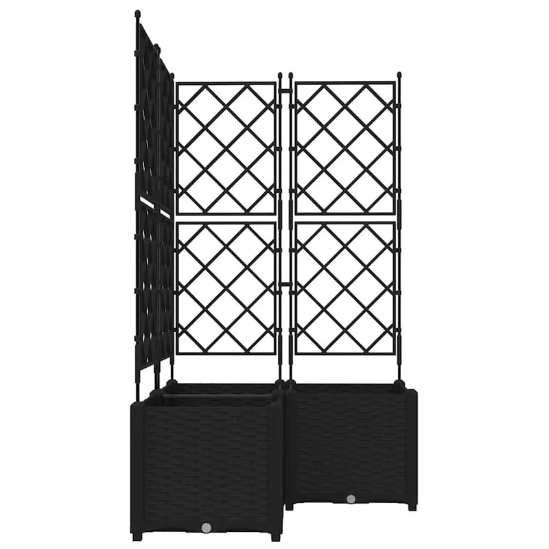 Lot de 3 cache-pots de jardin modernes extérieurs 80 x 80 x 143 cm en acier noir 02_0058539