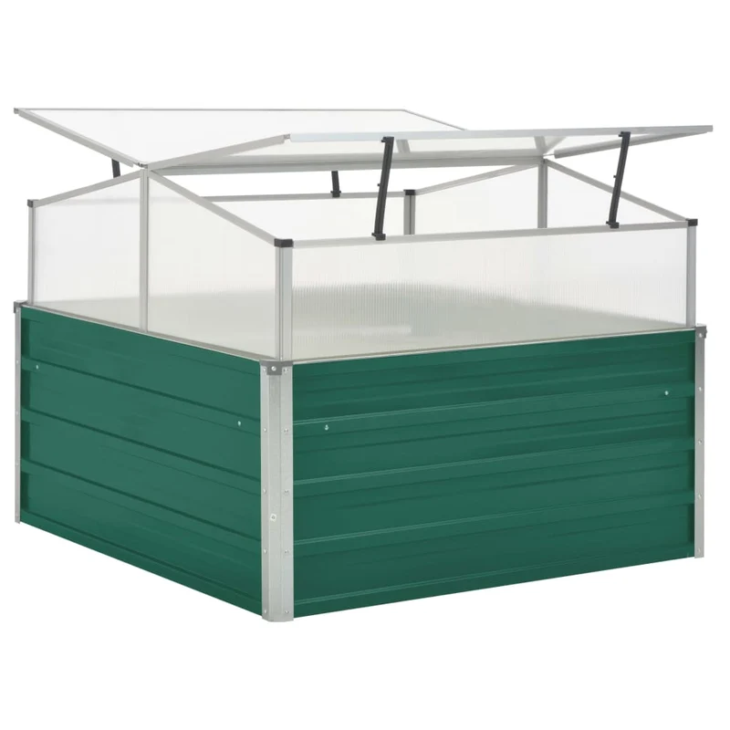Serre 100 x 100 x 77 cm acier galvanisé vert 02_0001739