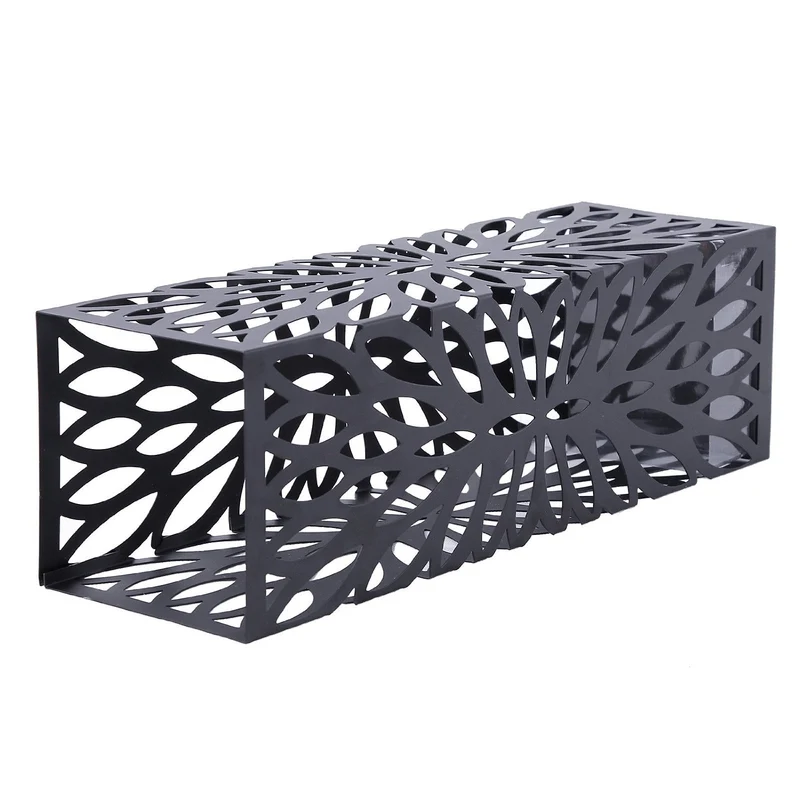 Porte parapluies en métal carré avec un plateau et crochet 49 cm noir 3512026