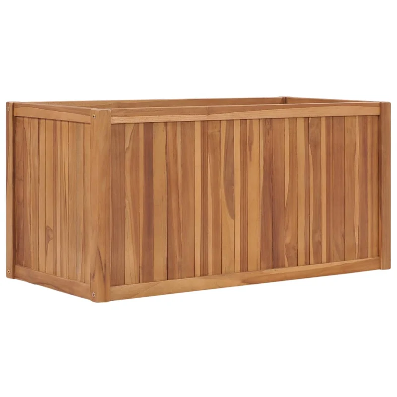 Jardinière lit surélevé plantes fleurs jardin 100 x 50 x 50 cm bois de teck solide 02_0000899