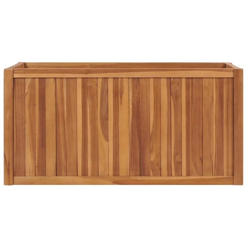Jardinière lit surélevé plantes fleurs jardin 100 x 50 x 50 cm bois de teck solide 02_0000899