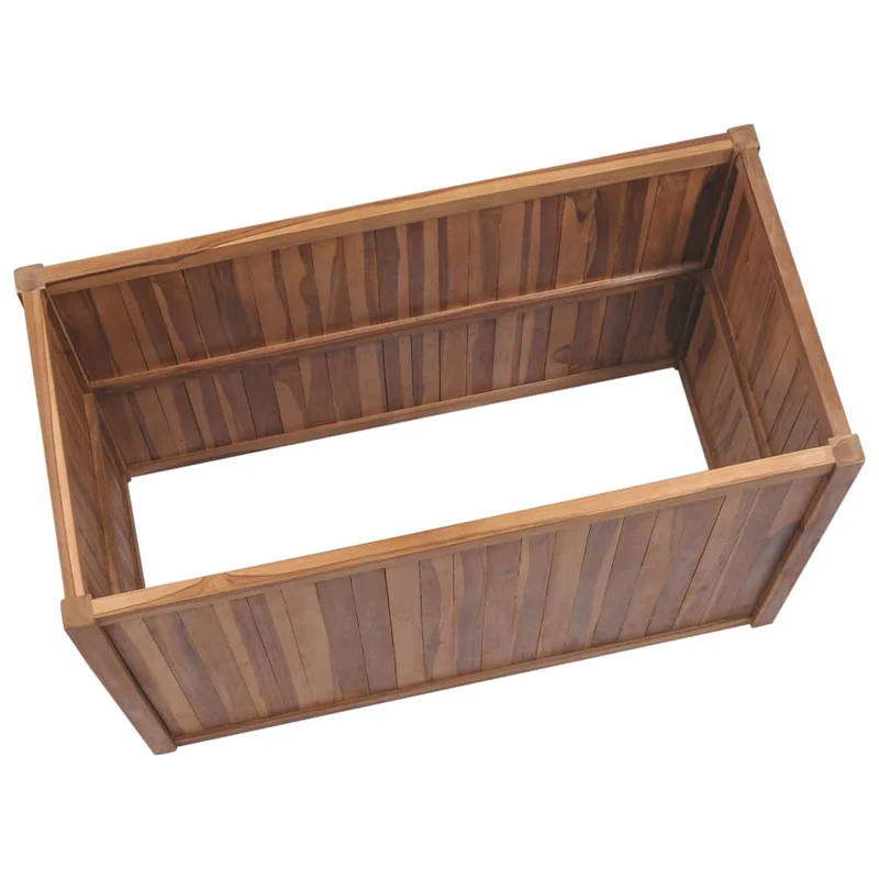 Jardinière lit surélevé plantes fleurs jardin 100 x 50 x 50 cm bois de teck solide 02_0000899