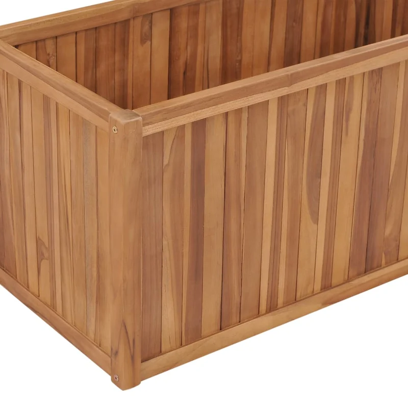 Jardinière lit surélevé plantes fleurs jardin 100 x 50 x 50 cm bois de teck solide 02_0000899