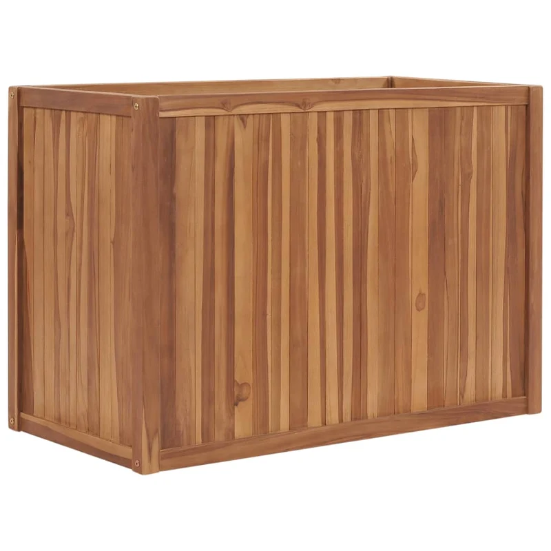 Jardinière lit surélevé plantes fleurs jardin 100 x 50 x 70 cm bois de teck solide 02_0000900