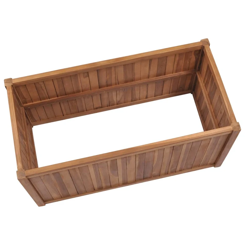Jardinière lit surélevé plantes fleurs jardin 100 x 50 x 70 cm bois de teck solide 02_0000900
