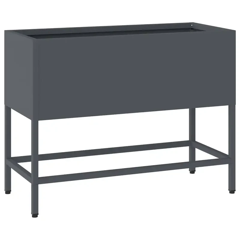 Bac de jardin surélevé moderne rectangulaire 60 x 26 x 45 cm résistant aux intempéries design en acier anthracite 02_0052097