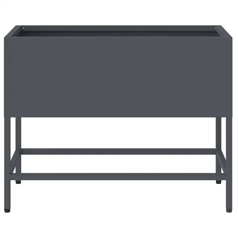 Bac de jardin surélevé moderne rectangulaire 60 x 26 x 45 cm résistant aux intempéries design en acier anthracite 02_0052097