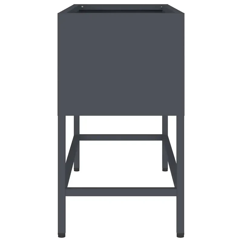 Bac de jardin surélevé moderne rectangulaire 60 x 26 x 45 cm résistant aux intempéries design en acier anthracite 02_0052097