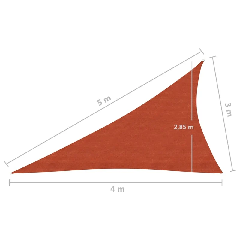 Voile d'ombrage 160 g/m² terre cuite 3 x 4 x 5 m PEHD 02_0009349