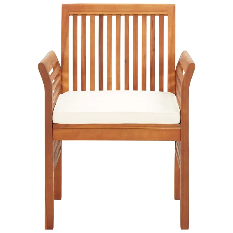 Mobilier à dîner d'extérieur 5 pièces et coussins acacia solide 02_0014657