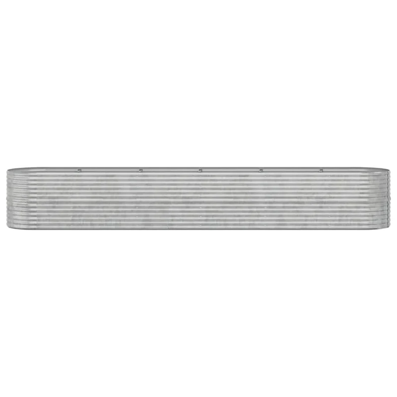 Jardinière bac lit surélevé plantes fleurs terrasse jardin de jardin acier enduit de poudre argenté Argent 02_0039705